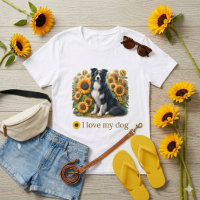Maman Border Collie à motif floral