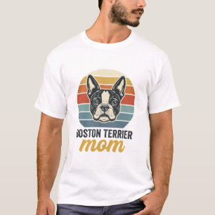 T-shirt Maman Boston Terrier Vintage Rétro Chien