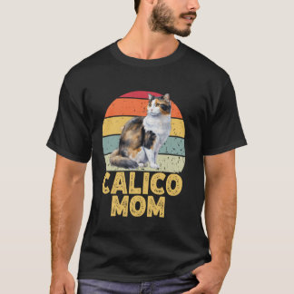 T-shirt Maman calico drôle vintage amateur de chat rétro c