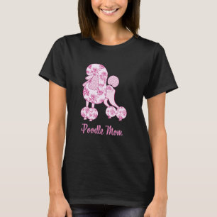 T-shirt Maman Caniche Floral Rose Toile Tendance Caniche