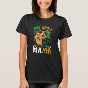 T-shirt Maman chanceuse d'un chien drôle Pitbull Femme Sai