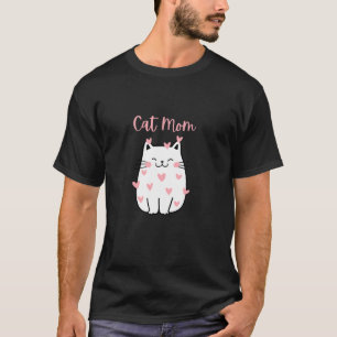 T-shirt Maman Chat Drôle Coeur Saint-Valentin Coeur Amour