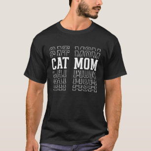T-shirt Maman Chat Drôle Texte Superposé Propriétaire de C