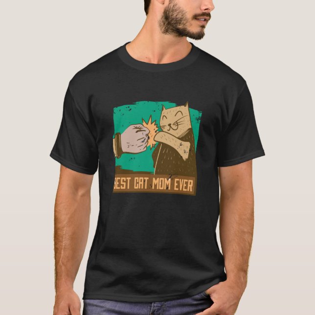 T-shirt Maman chat, Maman chat folle manches longues (Devant)