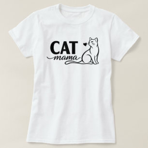 T-shirt Maman Chat Minimaliste - Chat en Dessin au