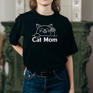 T-shirt Maman chat noir mignonne humour simple pour les fe