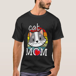 T-shirt Maman Chat Vintage Sunse Pour Propriétaire de Chat