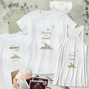 T-shirt Maman chérie future ours à peine attendue Vert sau