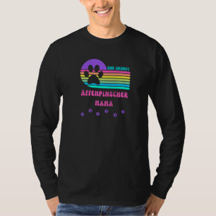 T-shirt Maman chien Affenpinscher Fourrure Maman Rétro Gro