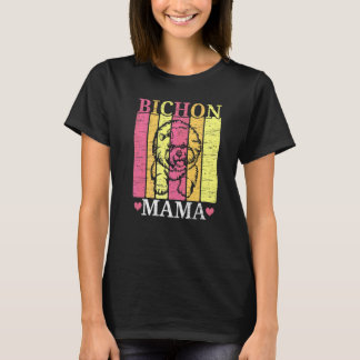 T-shirt Maman Chien Bichon Frise Éleveur de Chiens Patte d