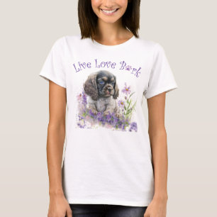 T-shirt Maman Chien Cocker Spaniel Floral