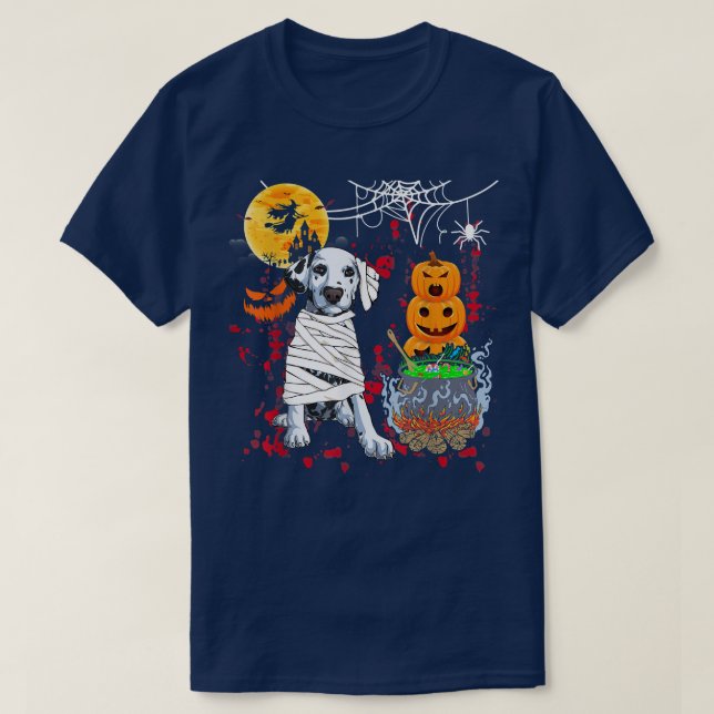 T-shirt Maman Chien dalmate Chien d'Halloween Chien Citrou (Design devant)