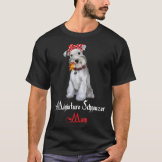 T-shirt Maman Chien Maman Chiots Schnauzer Nain