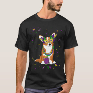 T-shirt Maman Chien Mignonne Papa Chien Corgi Mardi Gras