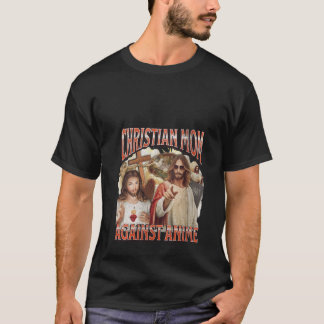 T-shirt Maman chrétienne féminine contre anime drôle Jésus