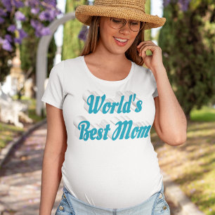 T-shirt Maman Ciel bleu typographie Fête des mères