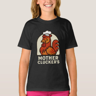 T-shirt Maman Clucker's Drôle de Poulet Rétro Chef - Vinta