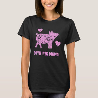 T-shirt Maman cochon gothique rose gothique mignon pour fe