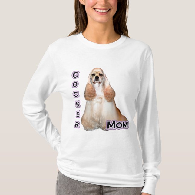 T-shirt Maman Cocker Spaniel Buff ; Maman Cocker Spaniel (Devant)