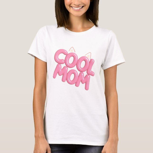 T-shirt Maman cool - Fun Chat Design Oreille (Devant)