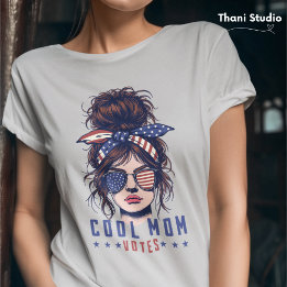 T-shirt Maman cool vote Vintage Messy Hair Lady élection