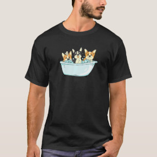 T-shirt Maman Corgi Papa Chien Fou Mignon Bain Bulles Baig