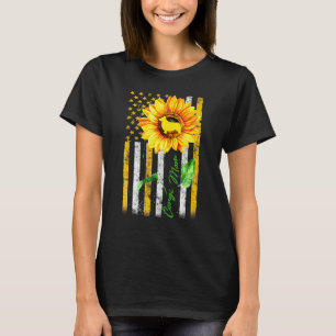 T-shirt Maman Corgi Tournesol Drapeau Américain Chien