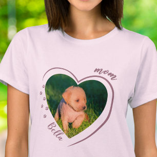 T-shirt Maman d'animal Coeur Photo Empreintes de Patte