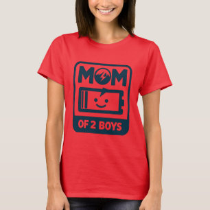 T-shirt Maman de 2 Garçons Batterie basse - Humoristique M