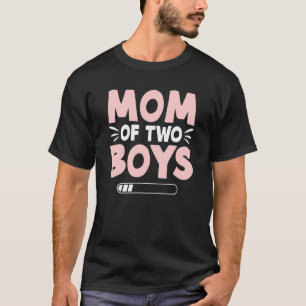 T-shirt Maman De 2 Garçons Deux Fils Faible Citation De Ba
