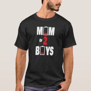 T-shirt Maman De 2 Garçons Fête Des Mères Maman Jumeaux Ma