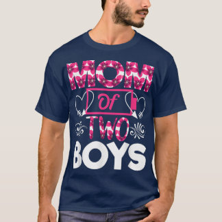 T-shirt Maman de 2 garçons Joyeux fête des mères maman ten