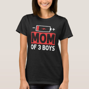 T-shirt Maman De 3 Garçons Batterie Basse Mère Fête des Mè