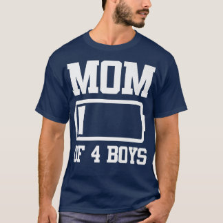 T-shirt Maman de 4 garçons Fête des mères amusante