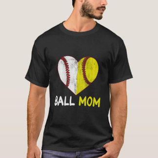 T-shirt Maman de balle Molle Baseball Joueuse Fête des Mèr