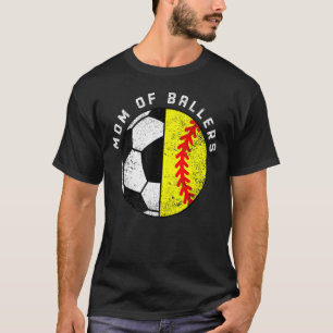 T-shirt Maman De Ballers Soccer Softball Maman