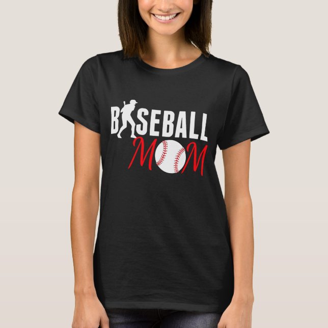 T-shirt Maman de baseball (Devant)