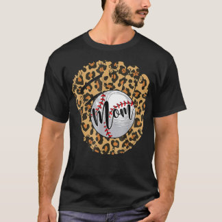 T-shirt Maman de baseball Leopard Softball Mama Fête des M