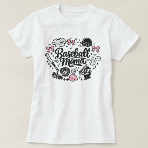 T-shirt maman de baseball rose adorable - Élégant