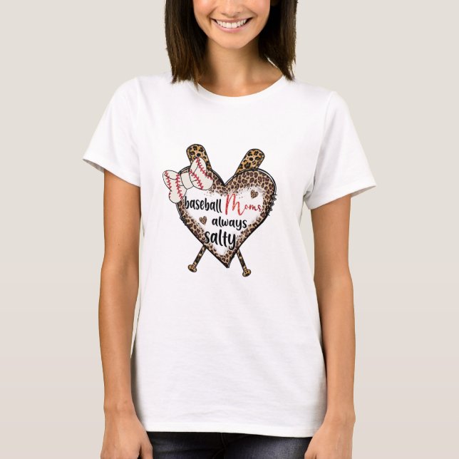 T-shirt Maman de baseball toujours salée (Devant)