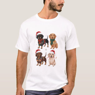 T-shirt Maman de chien de Noël teckel Amateur Cadeau de No