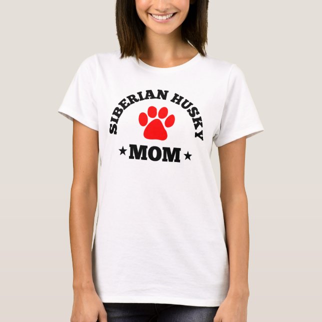 T-shirt Maman de chien de traîneau sibérien (Devant)