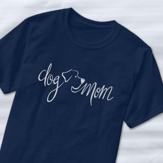 T-shirt Maman de Chien Fantaisiste Moderne Lettre Main Uni