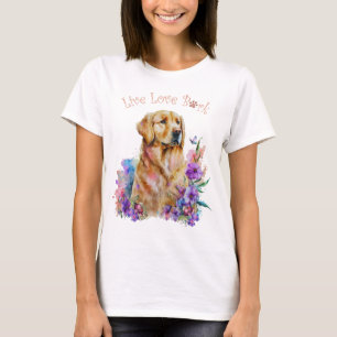 T-shirt Maman de Chien Retriever Doré Floral