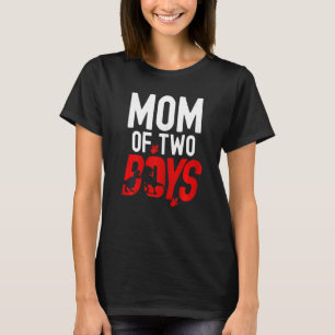 T-shirt Maman de deux garçons Rex Dinosaur pour mère D