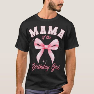 T-shirt Maman de la fille d'anniversaire rose floral toile