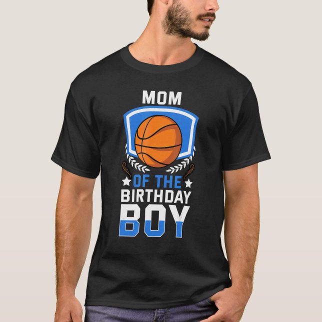 T-shirt Maman De L'Anniversaire Boy Basketball Famille Cel (Devant)