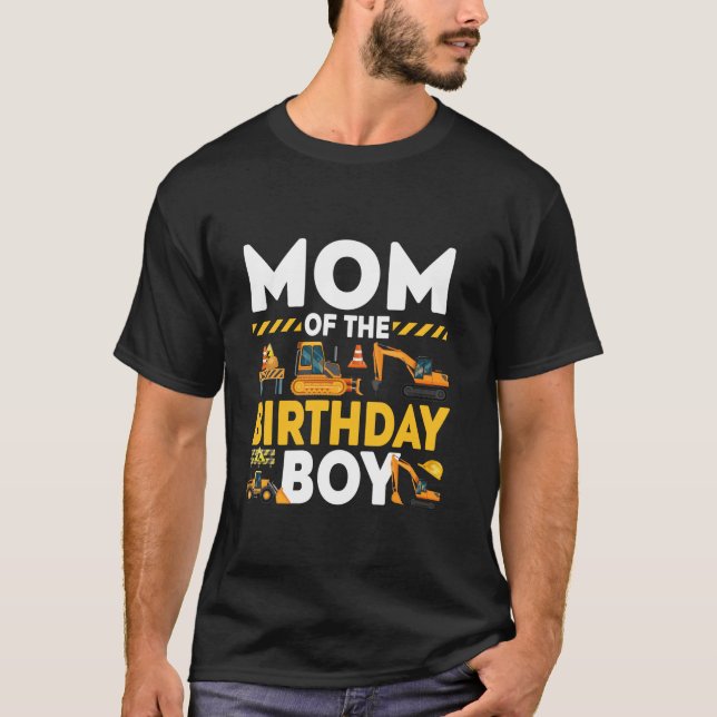 T-shirt Maman De L'Anniversaire Boy Construction Correspon (Devant)