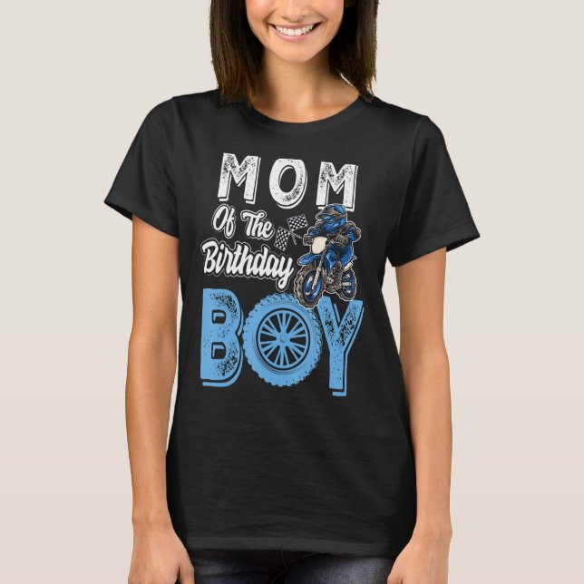 T-shirt Maman De L'Anniversaire Boy Dirt Vélo B Jour Motoc (Devant)