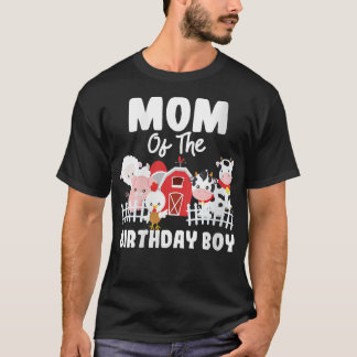 T-shirt Maman De L'Anniversaire Boy Farm Animaux Anniversa